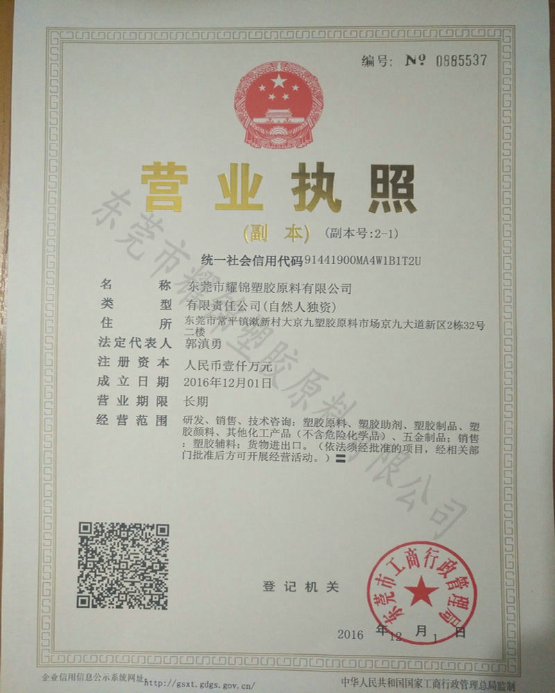 工商营业执照三证合一